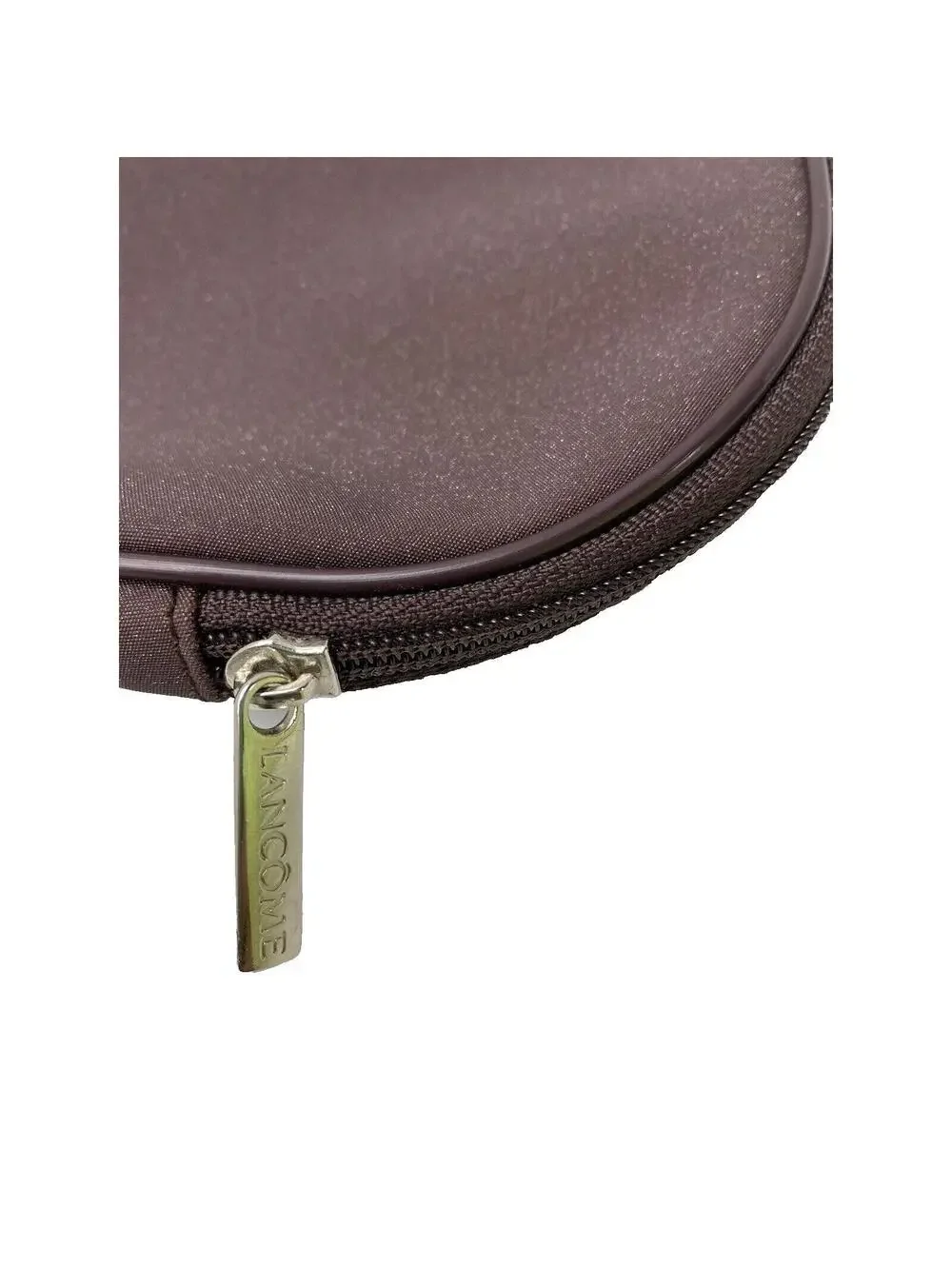 Lancôme Makeup Brown Cosmetic Bag Vintage 2000 Travel Case Zipper Pouch